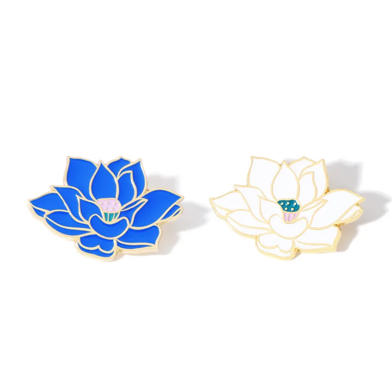 

Lotus Flower Enamel Pins Pretty Botanical Plant Brooches For Clothing Backpack Lapel Badges Fashion Jewelry Accessories Gifts