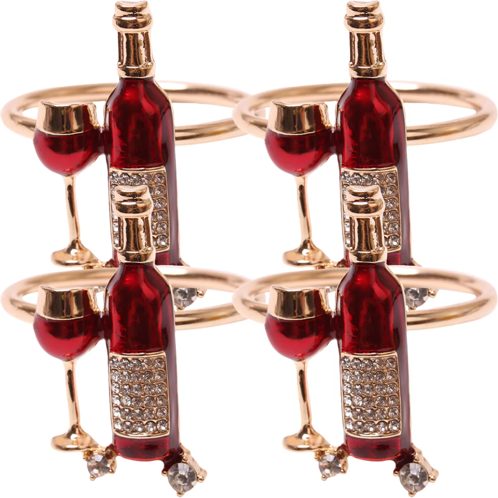 

Napkin Ring Holder Ringsholiday Napkins Party Circle Serviette Buckle Decorativedining Bottle Rhinestone Holders Christmas