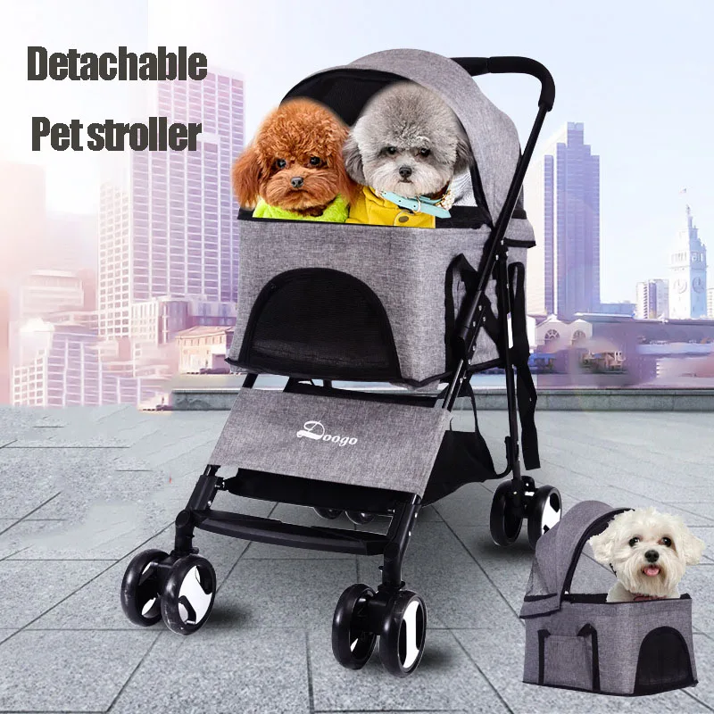 

Прогулочная коляска для домашних животных, складная переноска для маленьких собак и кошек, дышащая, съемная
