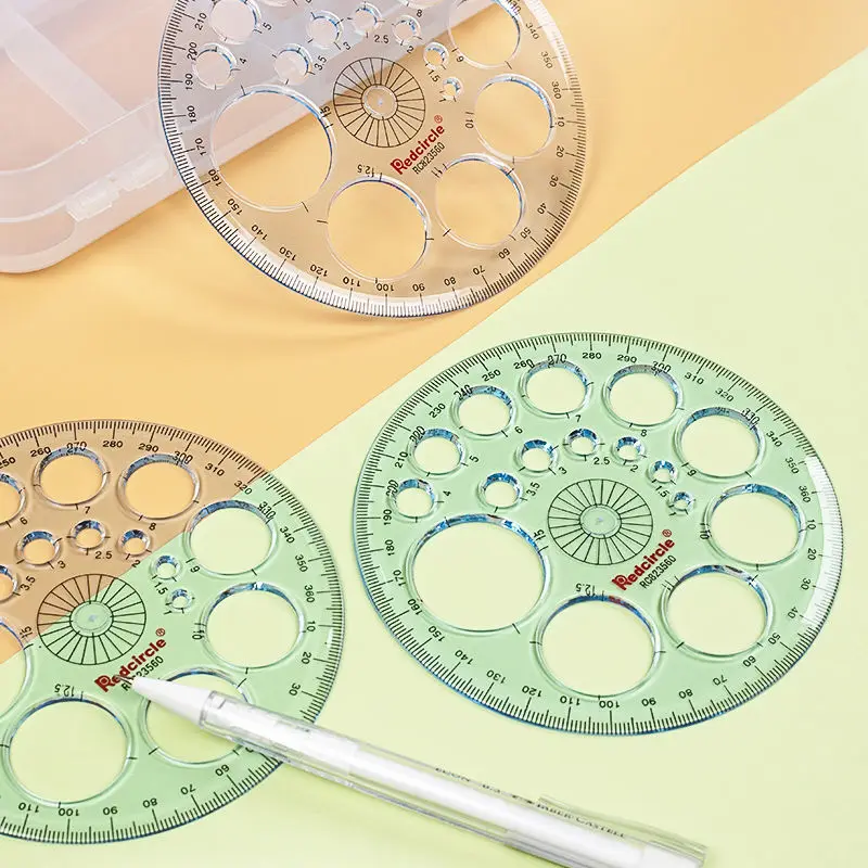 

Full circle instrument drawing circle template 360 degree protractor nine palace template design drawing multi-purpose ruler