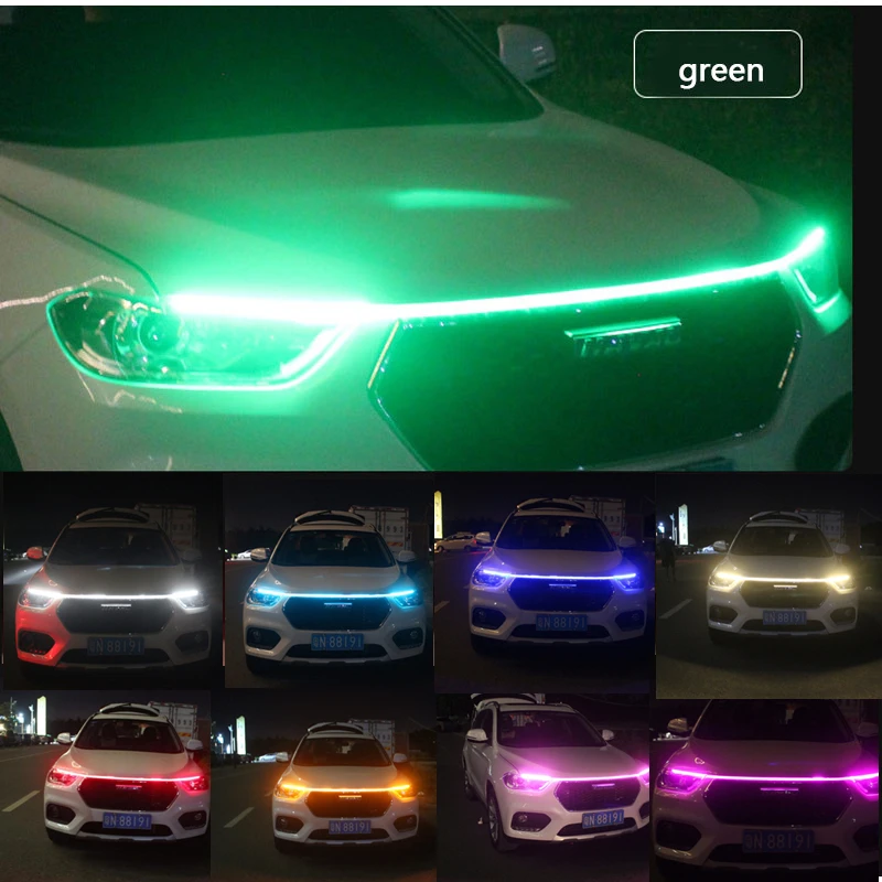 

Led Car Hood Light Strip 180cm Through-type Auto Modified Front Headlight Cuttable Decorative Light Car Daytime Running Lights