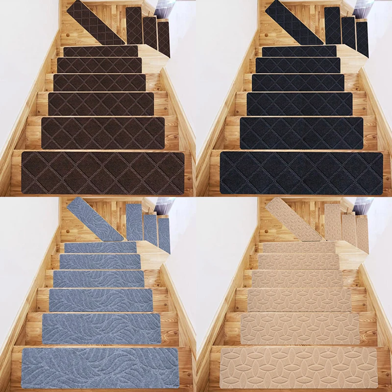 

1PC Water Absorption Protector Rug Stair Carpet Mat Variety Pattern Stair Stepping Mat Non-slip Self-adhesive Soft Home