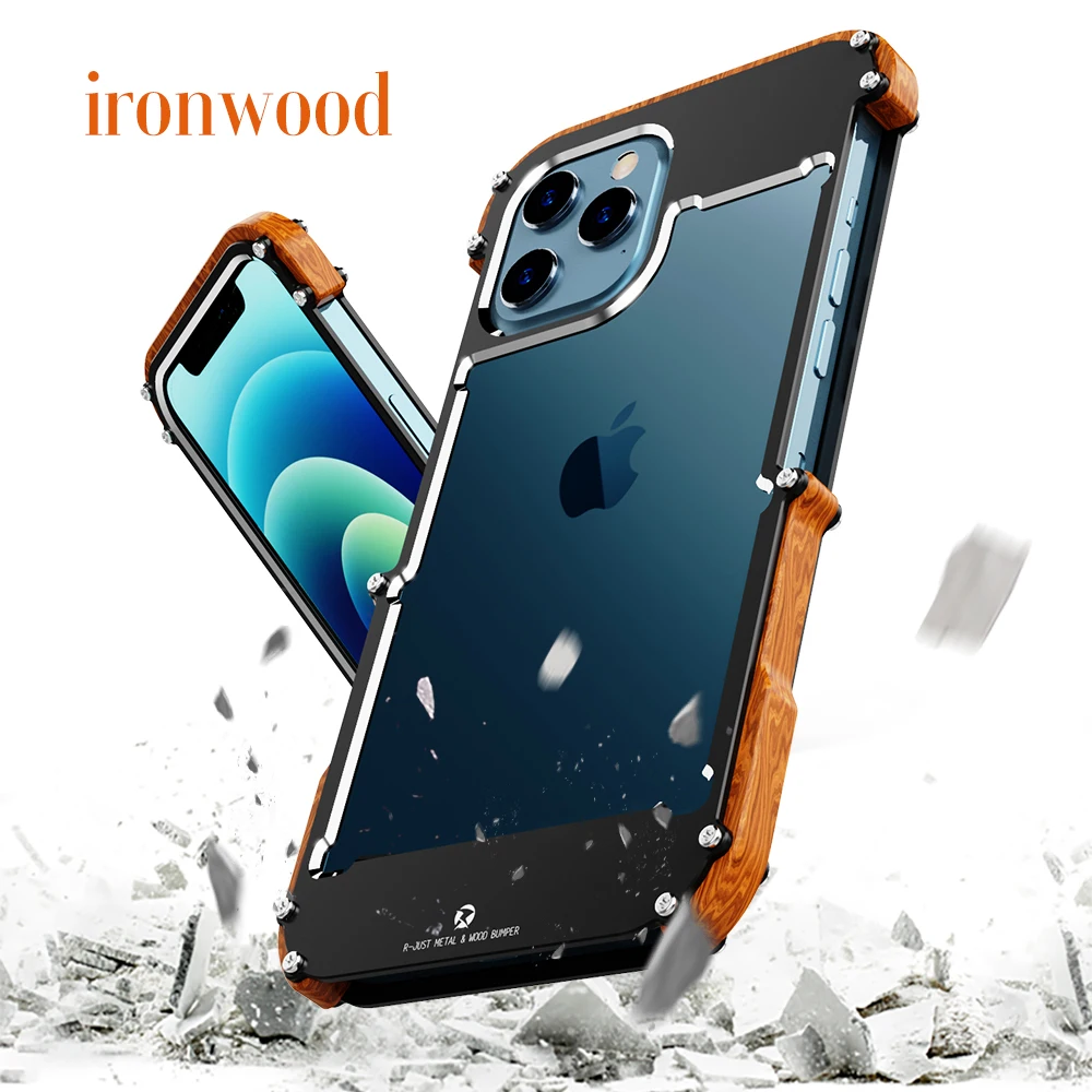 

Чехол для iPhone 12 Mini 12 Pro Max, чехол для телефона, алюминиевый бампер из натурального дерева и металла для iPhone 12 Pro