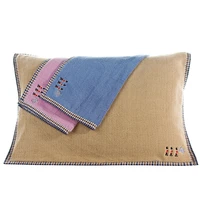 2pcs 52x75cm double sided plaid gauze terry cotton couple pillow towel thickened soft home bedroom decor
