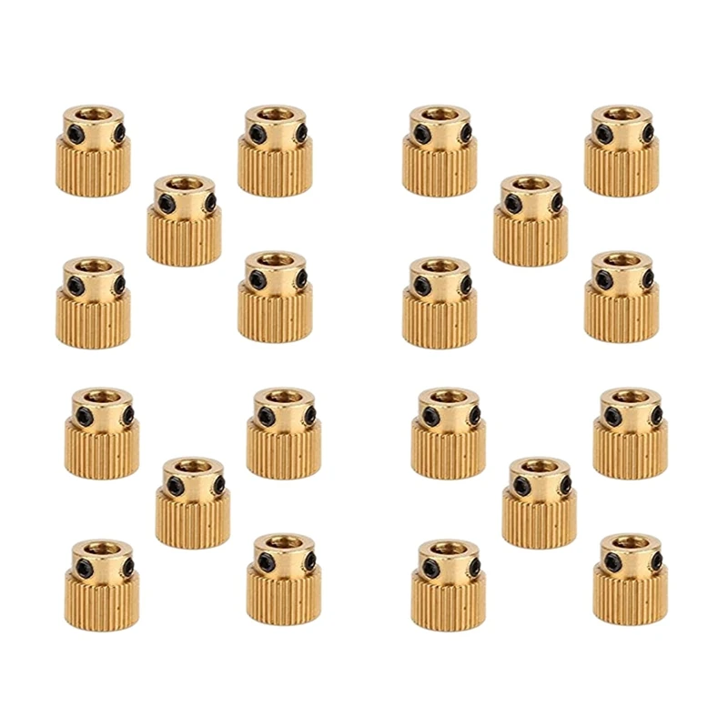 

20Pcs Rugged 3D Printer Parts Driver 40 Tooth Gear Brass Extruder Wheel Gear For Printer Cr-10 Cr-10S S4 S5 Ender 3 Pro