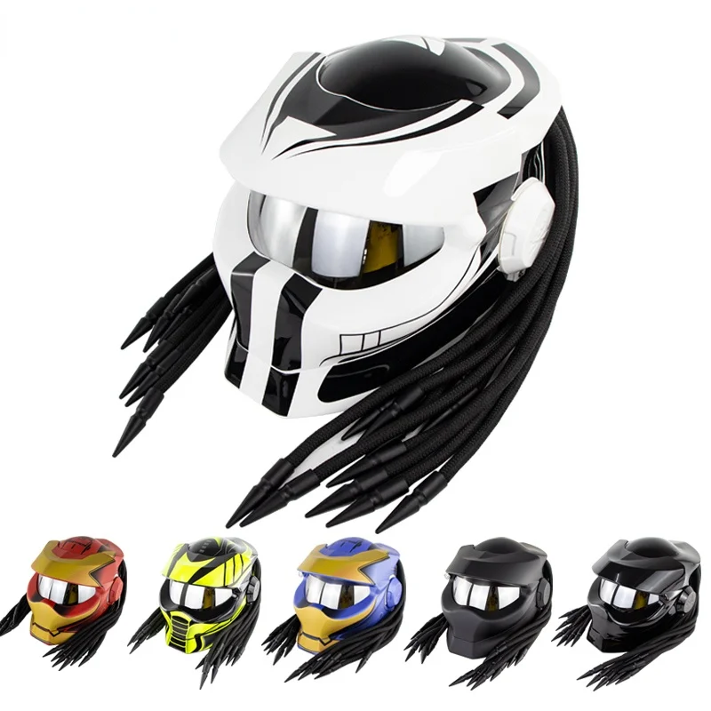 

Folding Motorcycle Helmet Full Face Predator Dual Viewfinder Single Lens Motorcycle Helmet