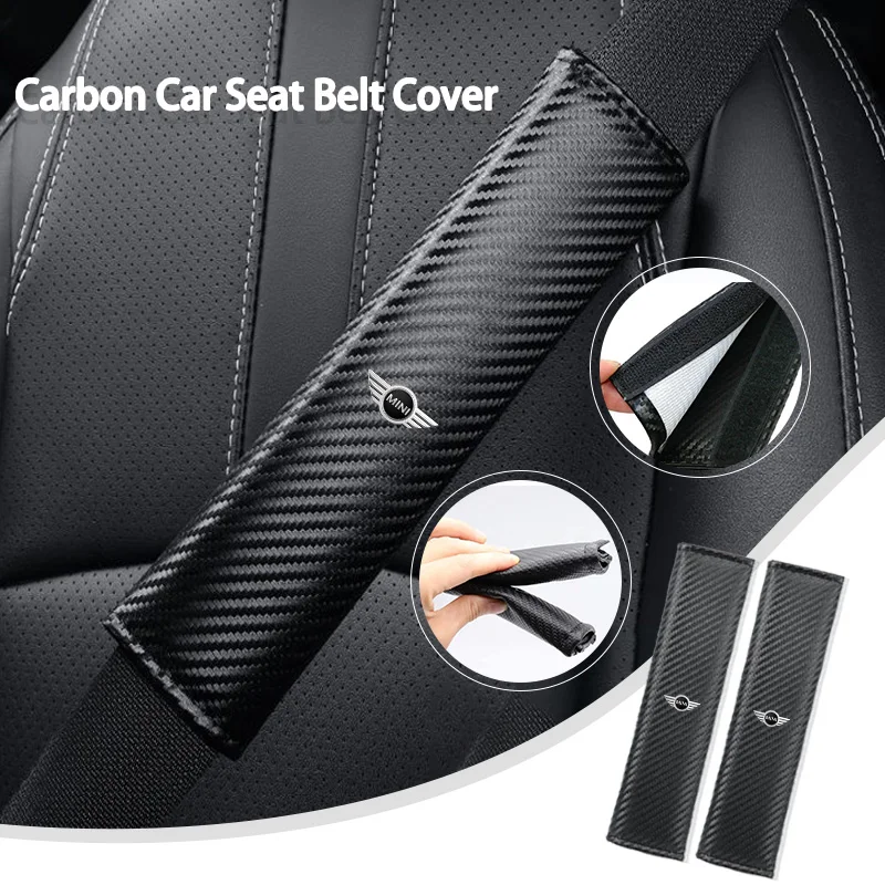 

Carbon Car Seat Safety Belt Protector For MINI Cooper JCW WORKS R55 R56 F55 F56 R57 R58 R59 R60 R50 R53 R52 Clubman Countryman