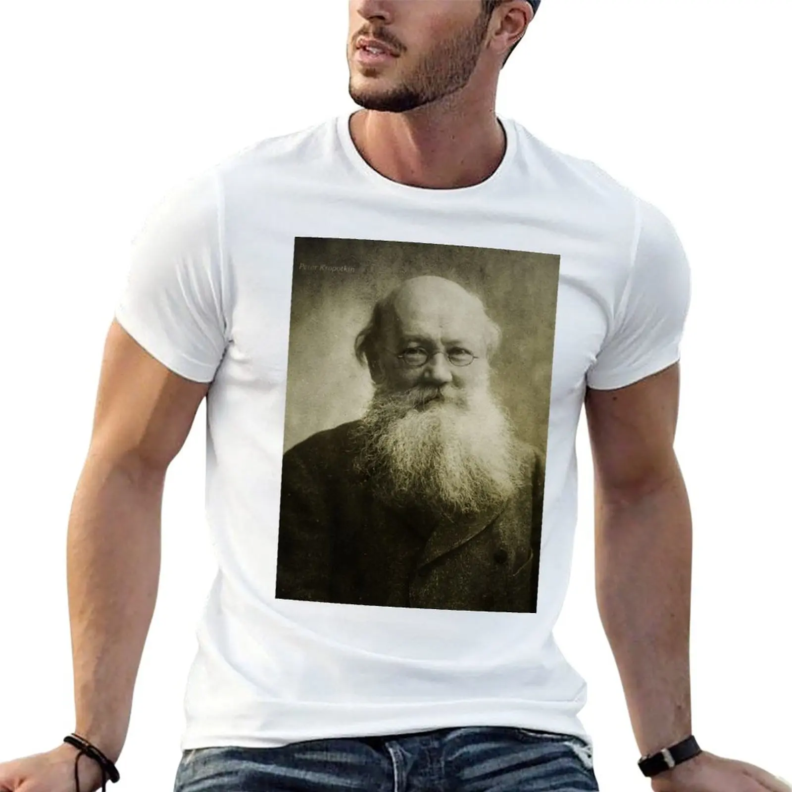 Фото Футболка Peter Kropotkin, мужская футболка с графическим принтом, футболка с изображением Питера Кропоткина. №1