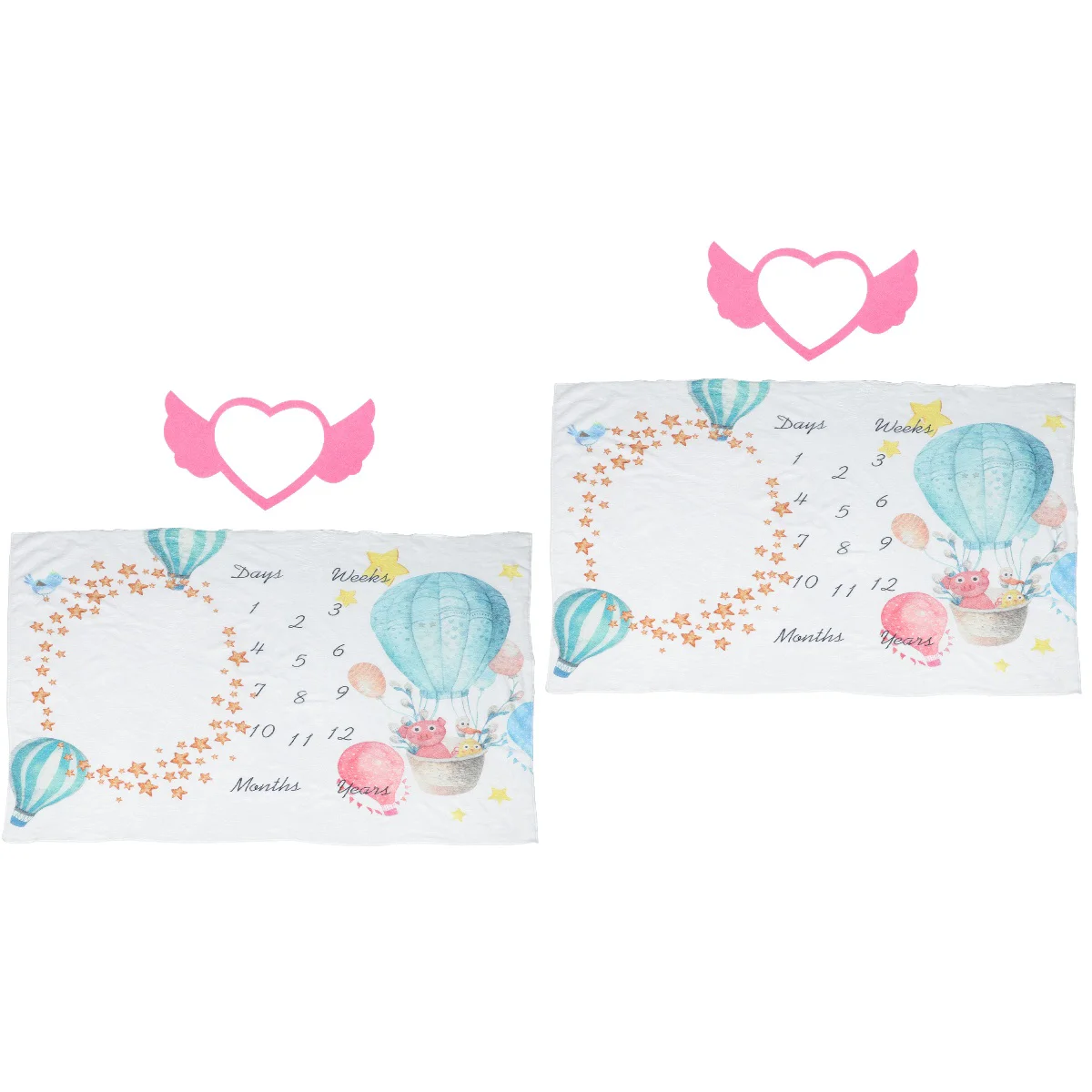 

2pcs Monthly Baby Milestone Blanket Photography Background Prop Newborn Month Blanket
