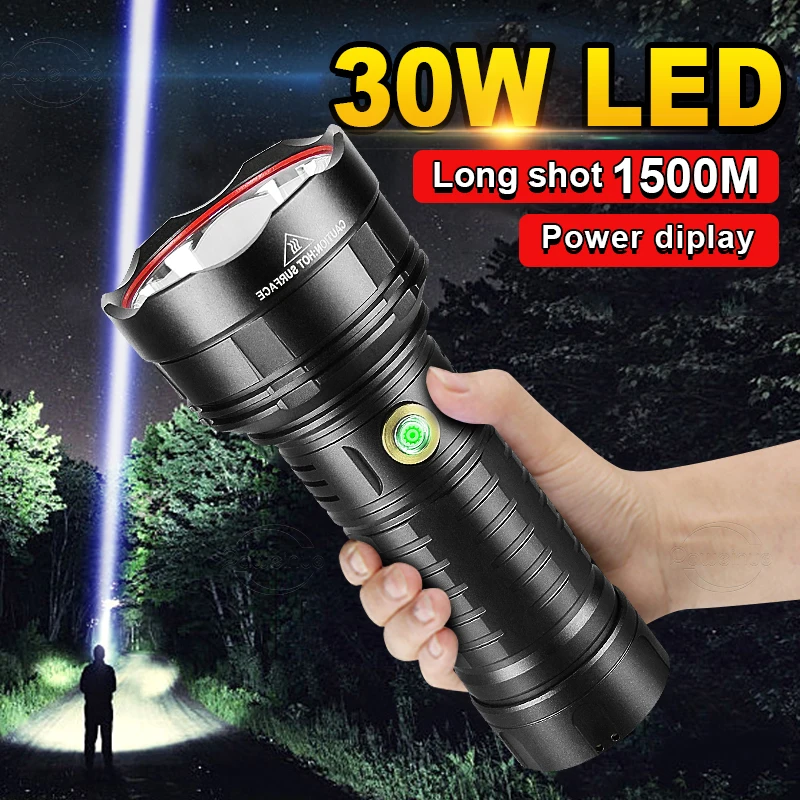NEW Super High Power LED Flashlights Tactical USB Rechargeable 250000 Lumen Torch Camping Outdoor Waterproof 18650 Flashlight