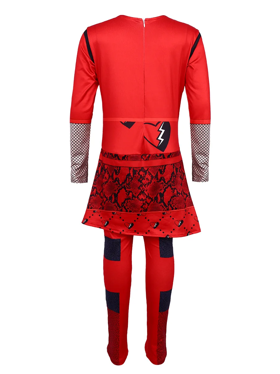 Детский красный костюм для девочек розовое платье вечеринки в честь Хэллоуина и