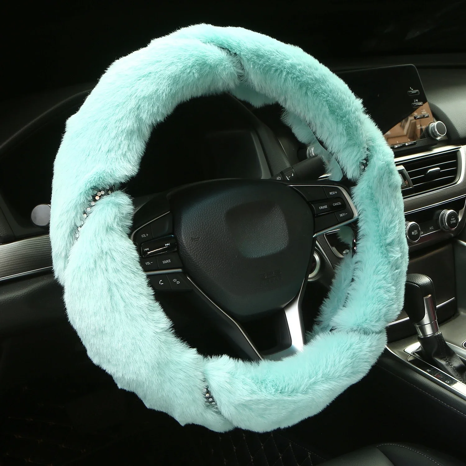 Роскошный плюшевый чехол на руль для женщин — мягкий с искусственными