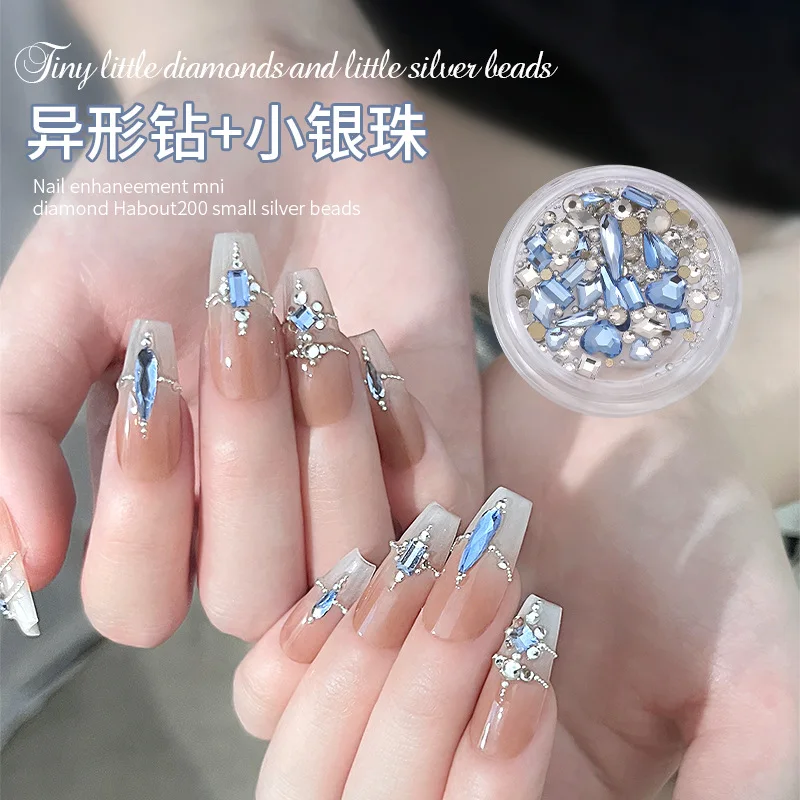 

300pcs Nail Rhinestonel Mix Diamond Crystal For Nail Art Decorations Bulk Mix Random Nails Charms
