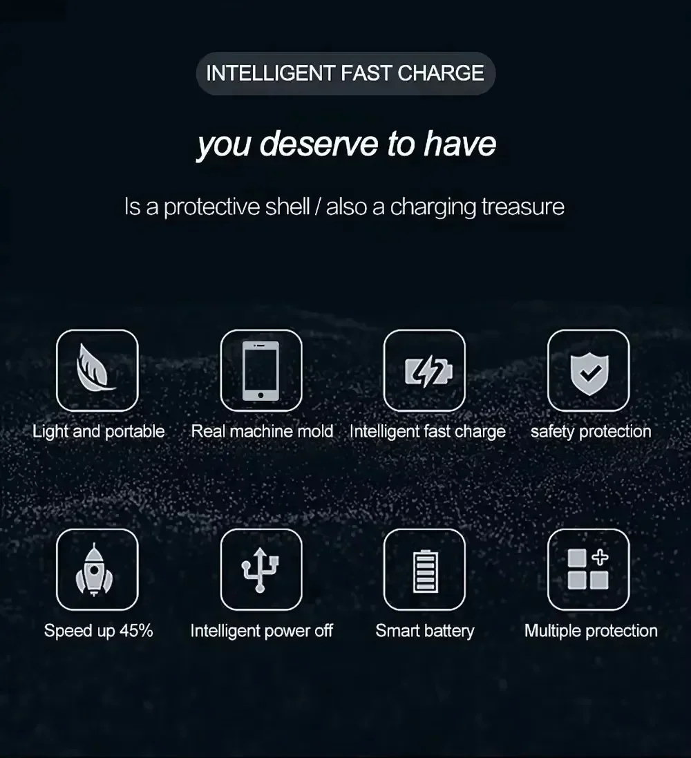 Фото Умный чехол для зарядного устройства 10000 мАч для iPhone 17, аккумуляторный блок powerbank, внешняя крышка для зарядки аккумулятора, аккумулятор externe funda №3