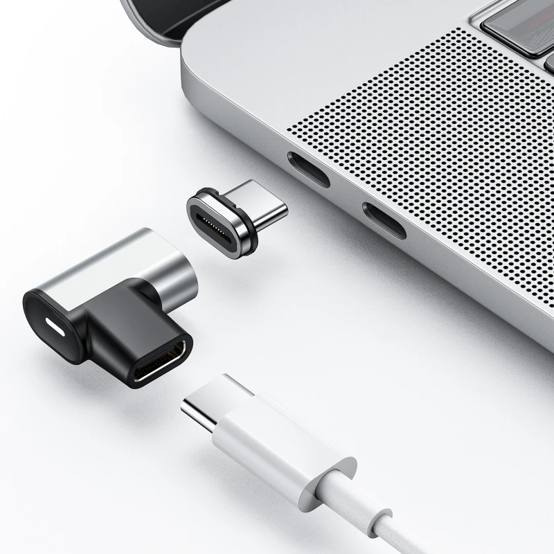 

Usbc 2 In 1 Charger Connector Aluminum Alloy Type C Converter 10gb/s Magnet Charging Converter Phone Accessories Fast Charging