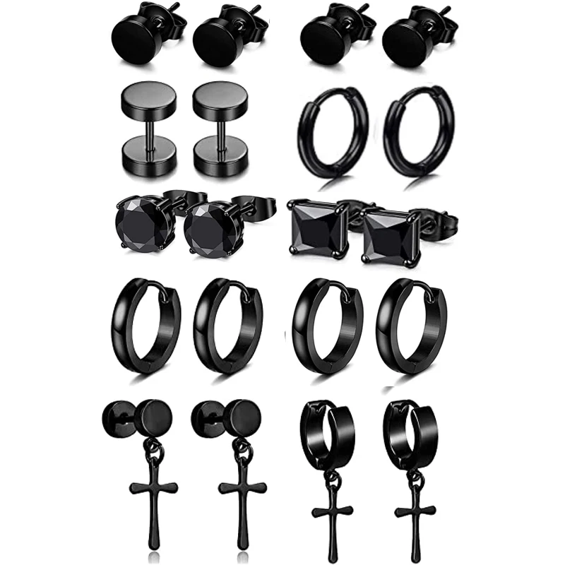 

1 пара/10 пар круглых женских сережек из нержавеющей стали