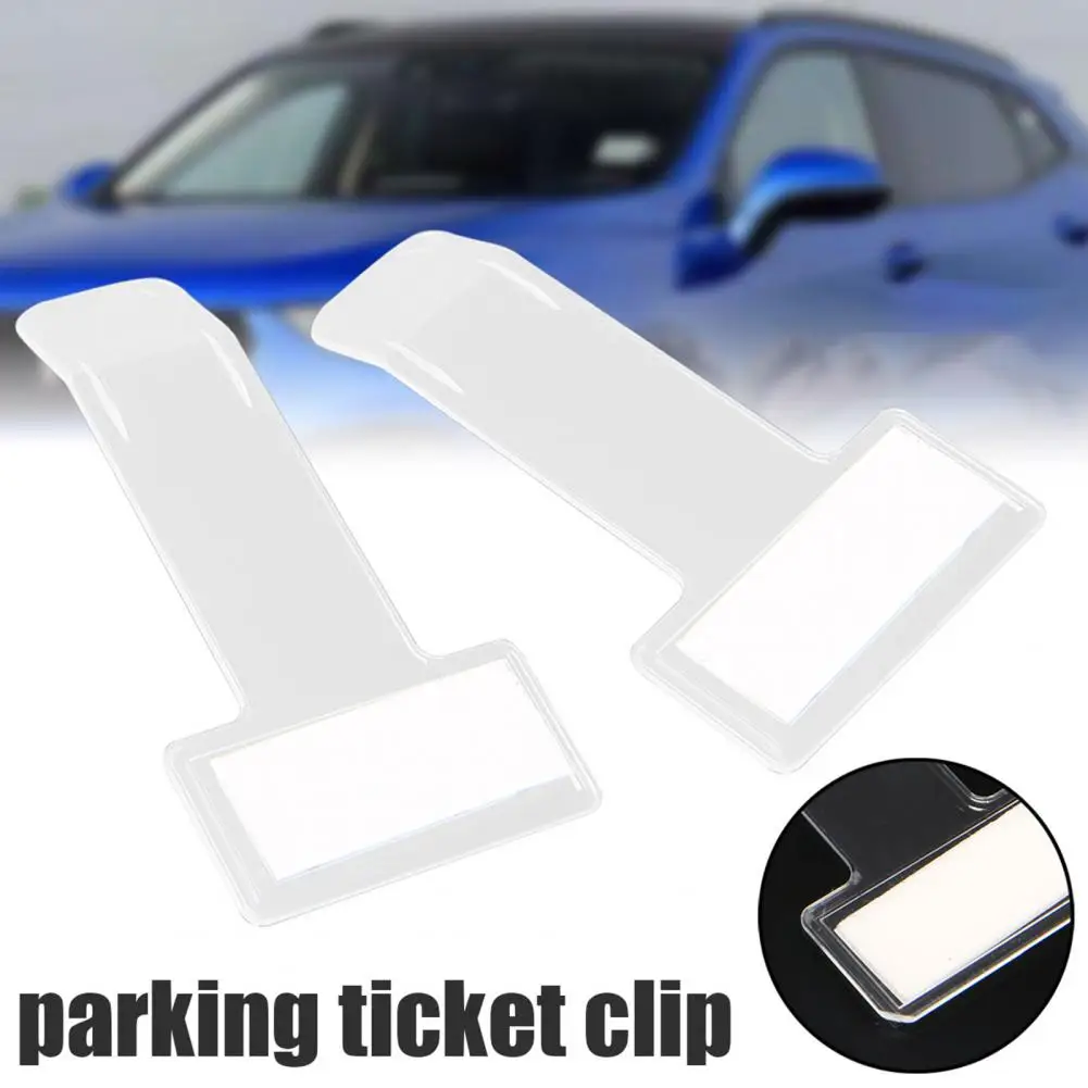 

5Pcs Holders Transparent Multifunctional Parking Permit Holder Clips For Auto Simple Receipt Securing Storage Clips