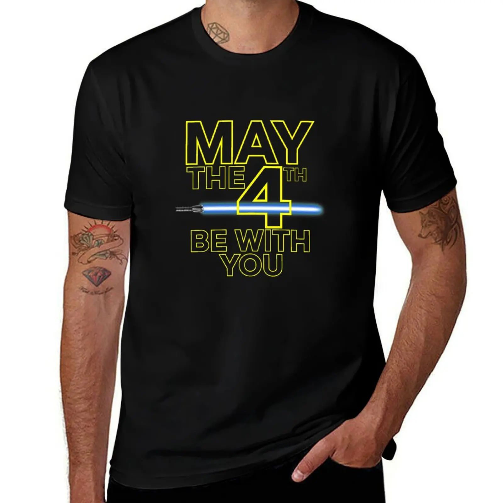 Фото Футболка с короткими рукавами для работы на открытом воздухе May The 4th Be With You Blue Light Saver Fight №1