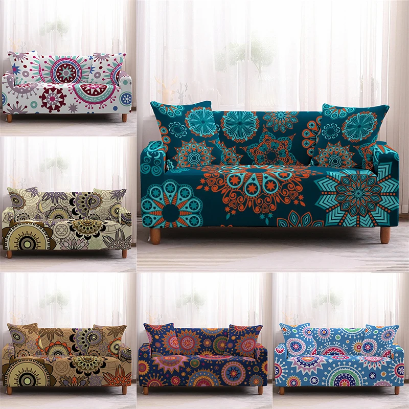 

Sofa Covers Elastic Slipcovers Sofa Protector Couch Cover 3D Bohemia For Sectional Sofa Spandex 1/ 2/3 /4 Seater