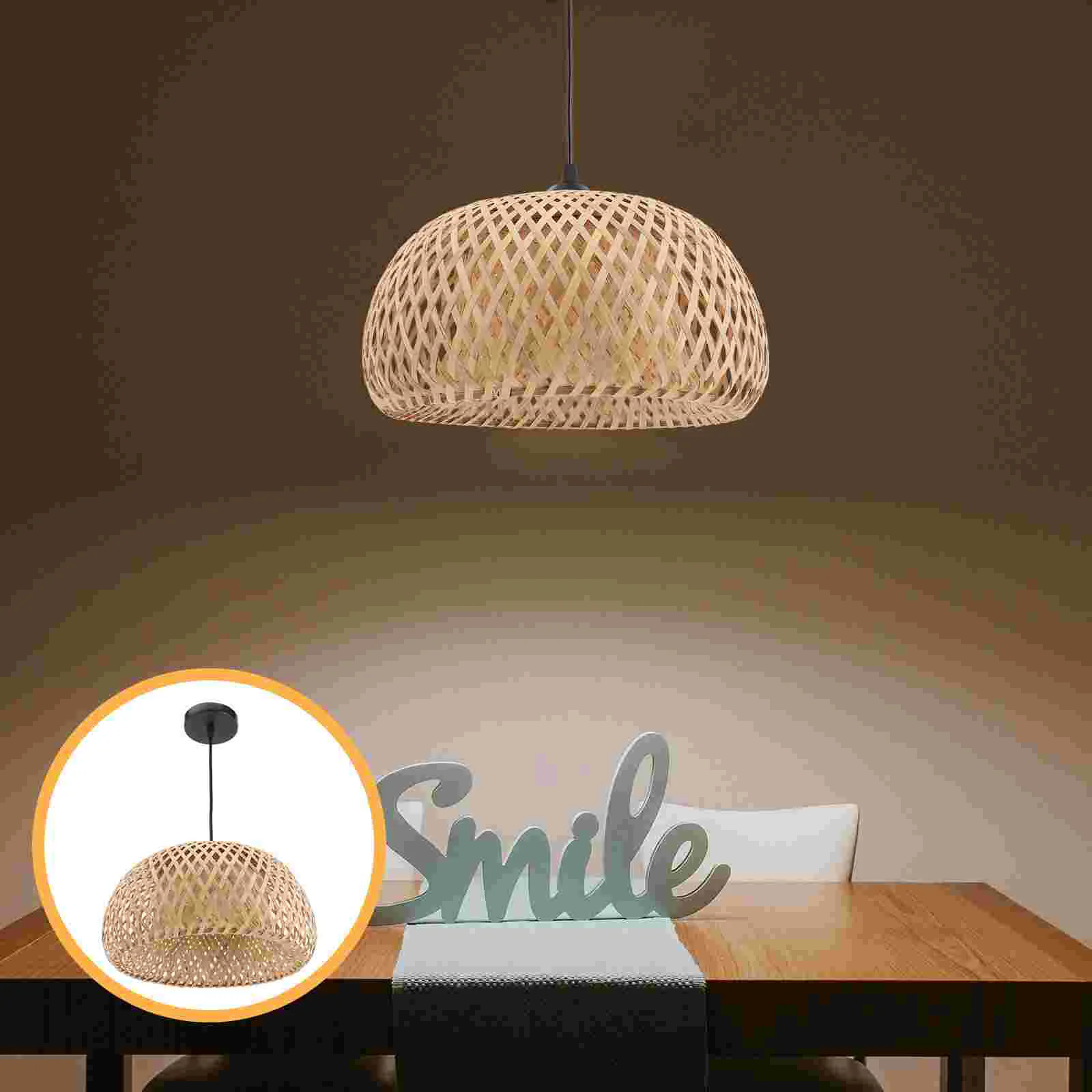 

Rustic Style Pendant Light Simple Bamboo Hanging Lamp Ceiling Living Room Fixtures