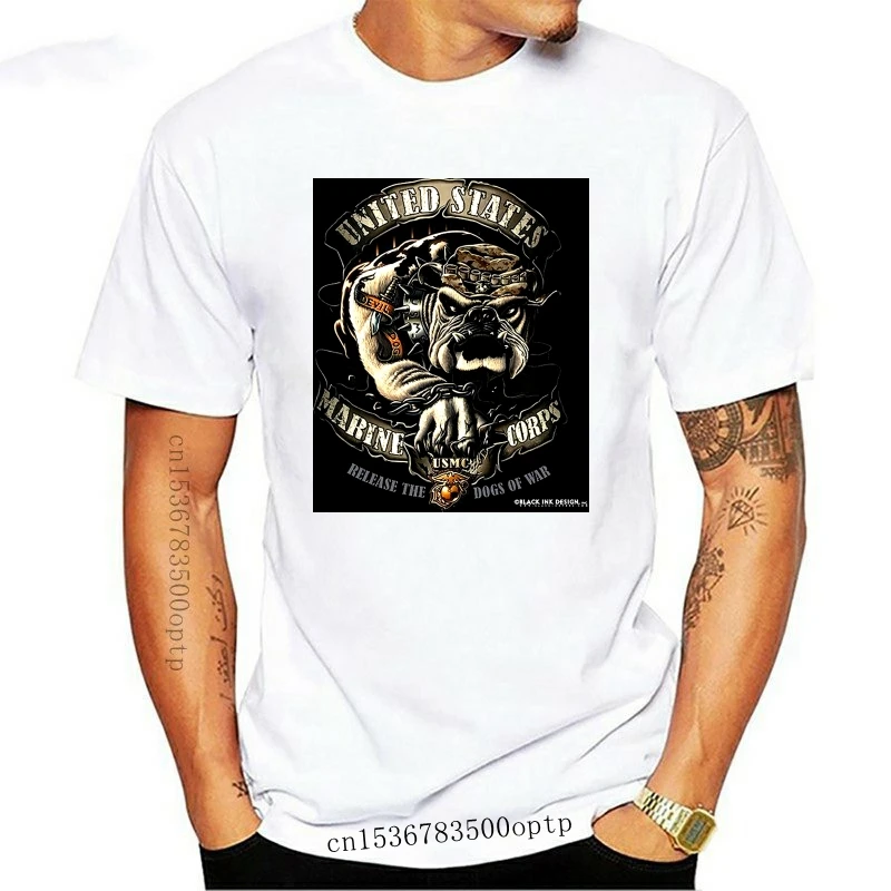 

Модные Новые забавные мужские футболки Usmc Bulldog, черная хлопковая футболка