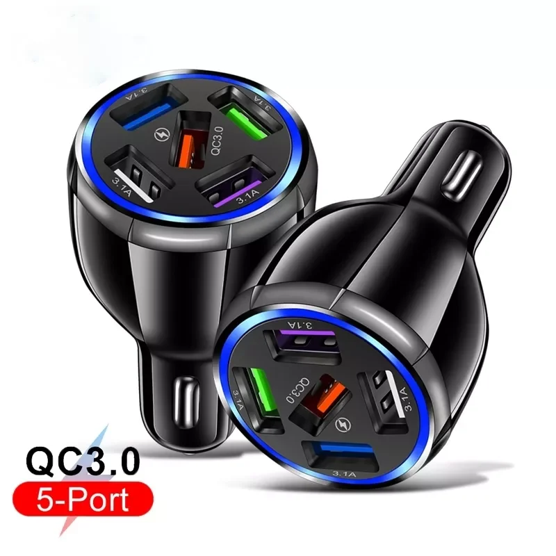 

Ports USB Car Charge 60W Quick 15A Mini Fast Charging For iPhone 12 11 Xiaomi Huawei Mobile Phone Charger Adapter in Car