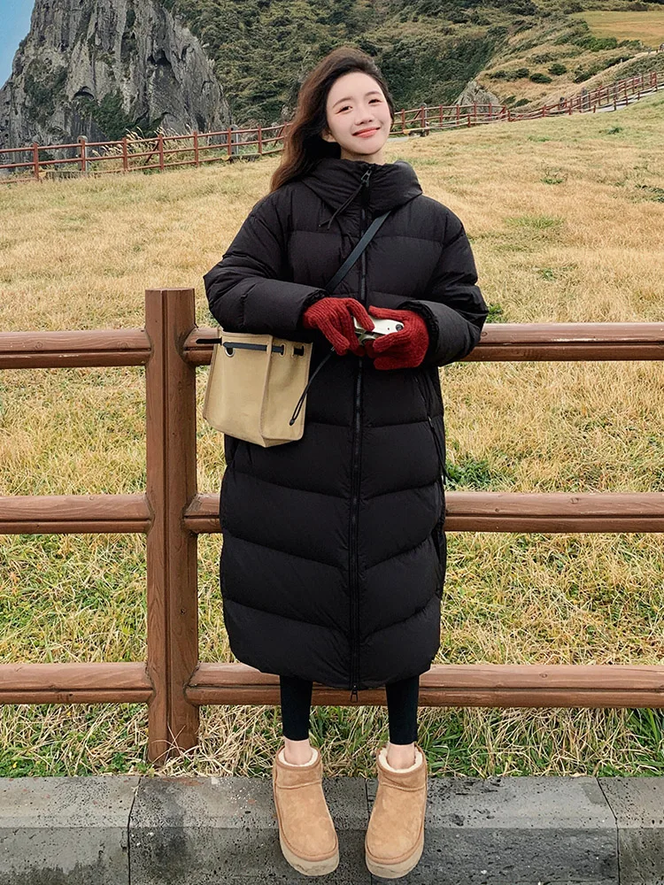 Длинный пуховик корейской серии зимняя женская куртка 2024 новая модная