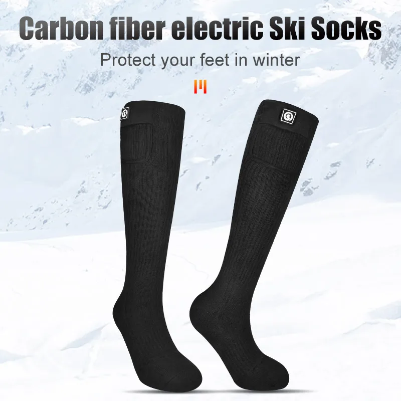 SNOW DEER Winter Women Heated Sock Electric Snowboarding Accessories Rechargeable Battery Heating Skiing Cycling Socks Man