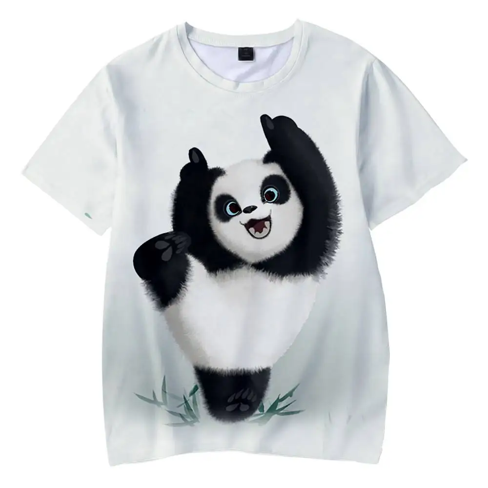New Summer Animal Panda Animation 3d Printing T-shirt For Men And Women Children Cute Short-sleeved Youth Cartoon Style Party We