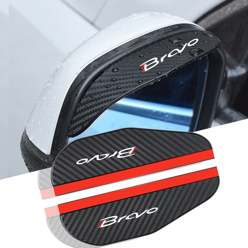 

for Fiat BRAVO 2pcs car Rearview mirror Carbon fiber Rain car accessories