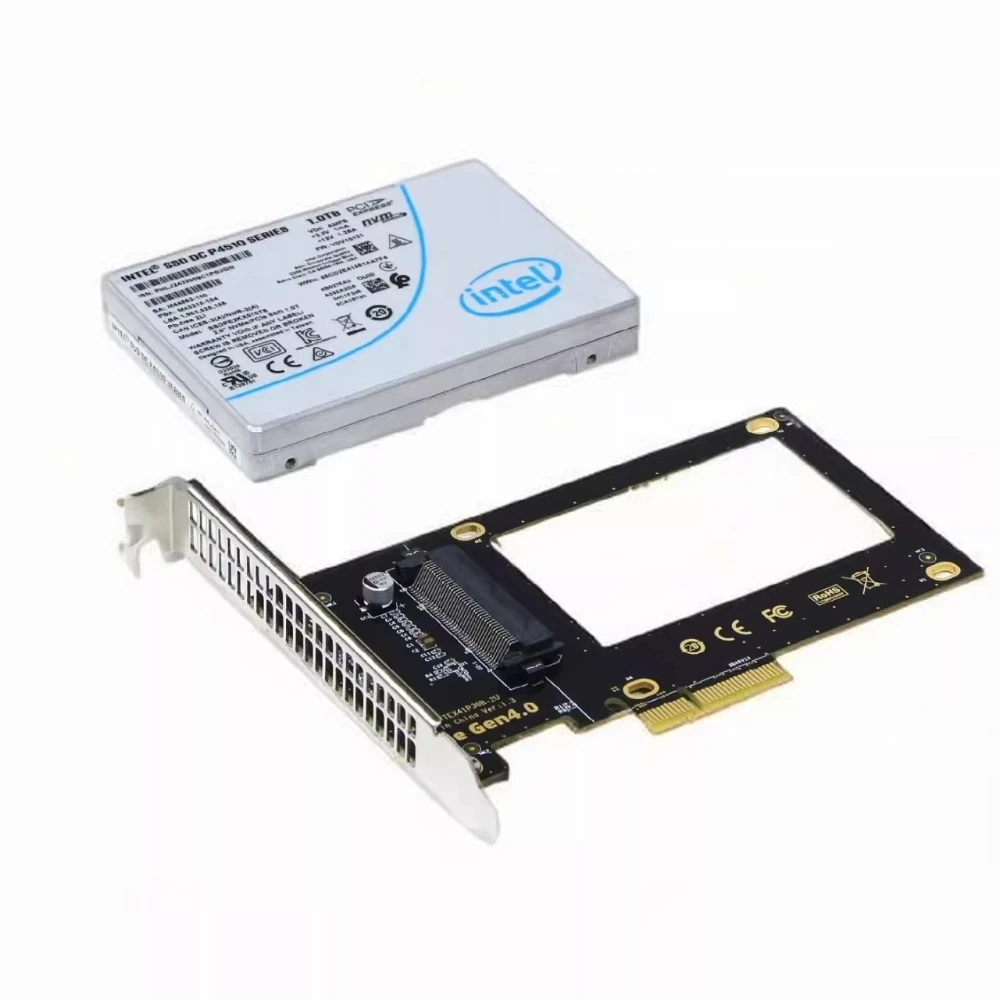 Фото Карта-адаптер PCIe 4.0 X4 для U.2, GEN4, для твердотельных накопителей U.2 SFF-8639, карта расширения SSD SFF8693, райзер-карта №3