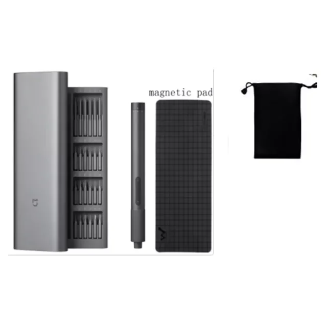 

Набор прецизионных электрических отверток, 2 редуктора, контроль крутящего момента, 400 винтов, 1 Type-C, перезаряжаемый магнитный Алюминиевый Ч...