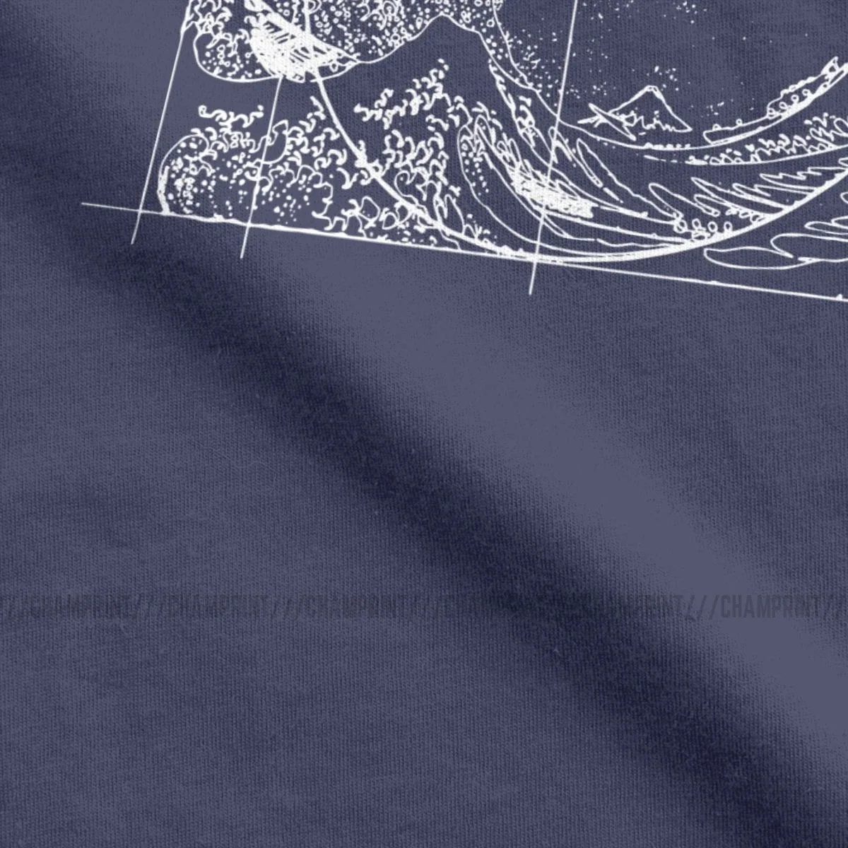 Hokusai соответствует Fibonacci Мужская футболка с золотым соотношением сторон