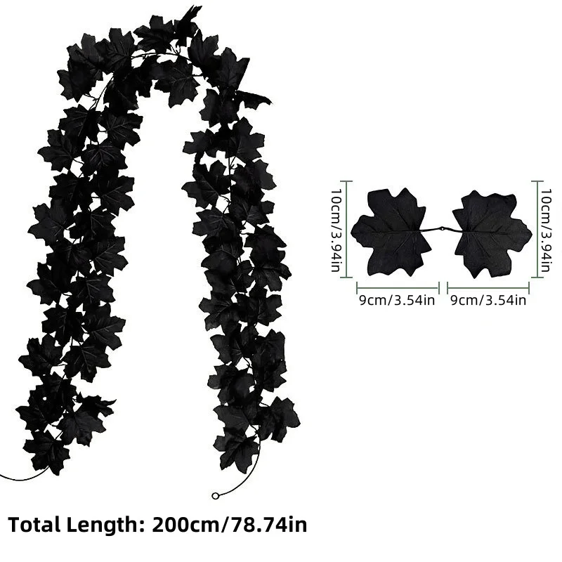 

Искусственные кленовые листья, черный, оранжевый, пластик