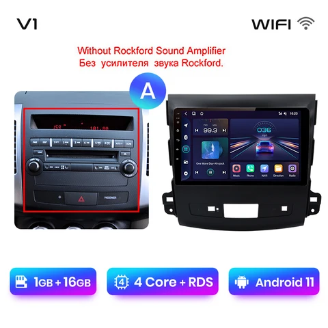 Junsun V1pro Беспроводной CarPlay автомагнитола Android Auto Аудио для авто мультимедиа автомобиля для митсубиси аутлендер xl 2 2005-2011 for Mitsubishi Outlander xl 4G 2дин магнитола андройд GPS магнитола для авто