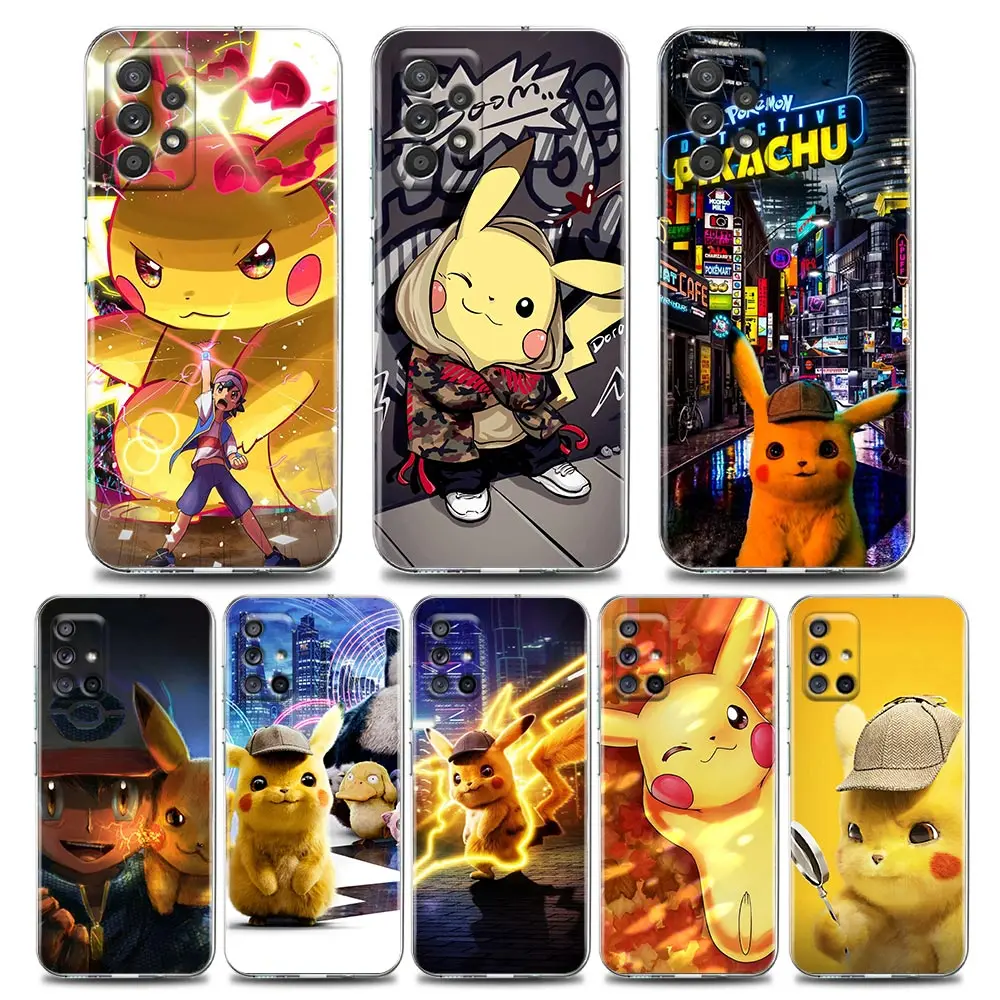 

Japan Manga Anime Pikachu Clear Soft Case For Samsung Galaxy A72 A52 A32 A22 A73 A53 A71 A51 A41 A31 A21s Silicone Case Cover