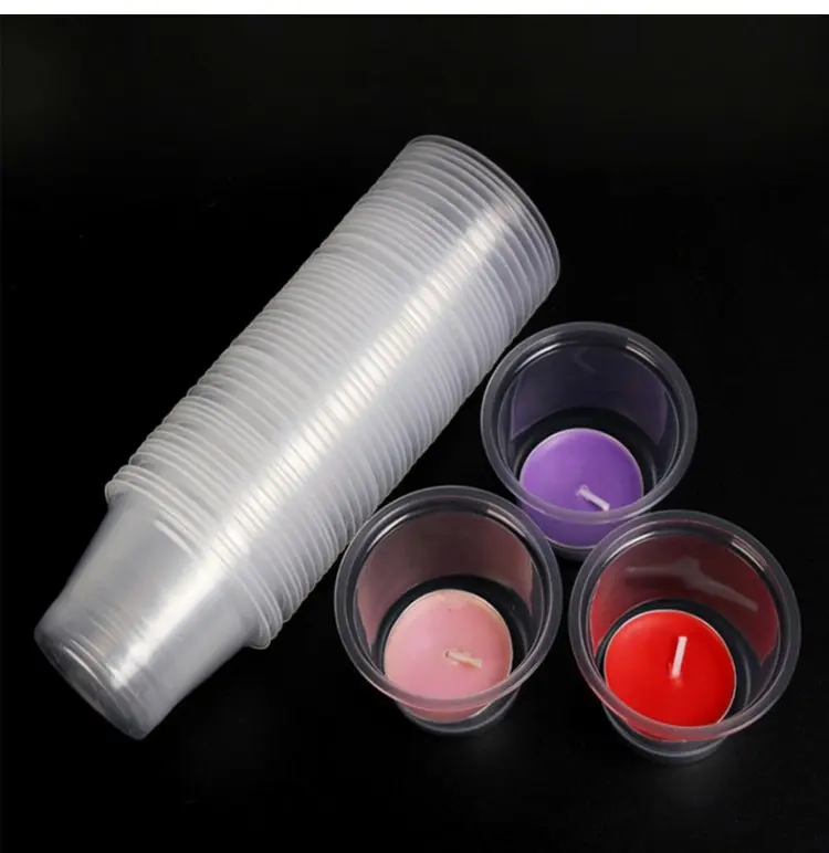 

Candle Windproof Cup Small Base Cup Plastic Disposable Valentine's Day Smokeless Soybean Wax Wedding Party Candles m