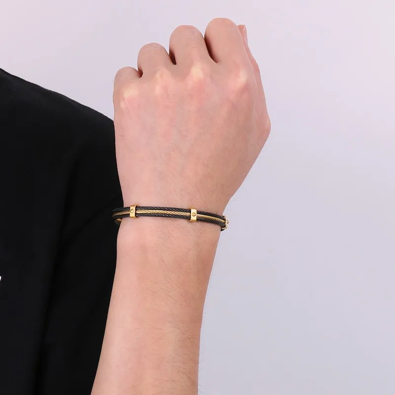 Браслет KALEN из нержавеющей стали для мужчин многослойный Плетеный браслет в