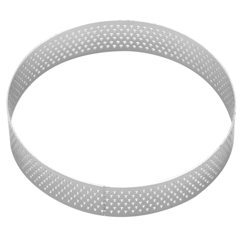 

5Pcs Circular Stainless Steel Tart Ring French Dessert Perforation Mold Mousse Fruit Pie Quiche Cake Cheese Baking Mould