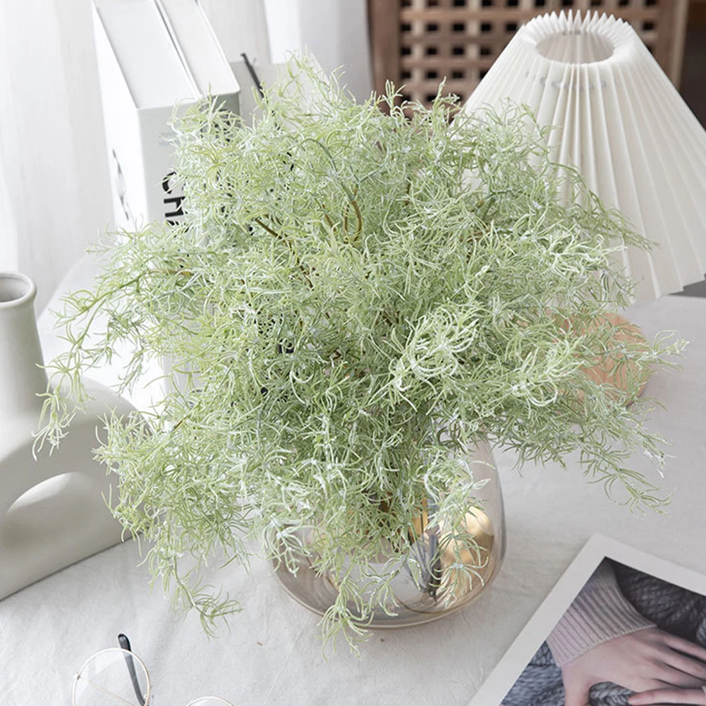 

Artificial Flowers Flocking Plastic Pine Needles Grass Bunch Fake Plants Wedding Bridal Bouquet Indoor Outdoor Home Kitchen Offi