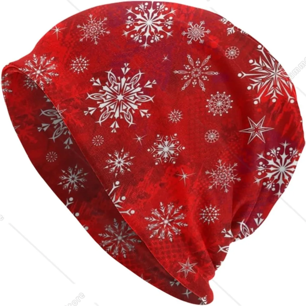 Рождественская шапка со снежинками стандартные закрытые вязаные шапки для