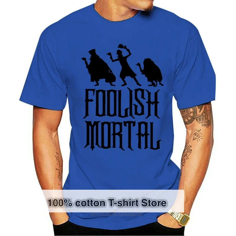 Haunted Mansion Funny T-shirt Foolish Mortal Womens Tees Hitch Hiking Ghosts Shirt