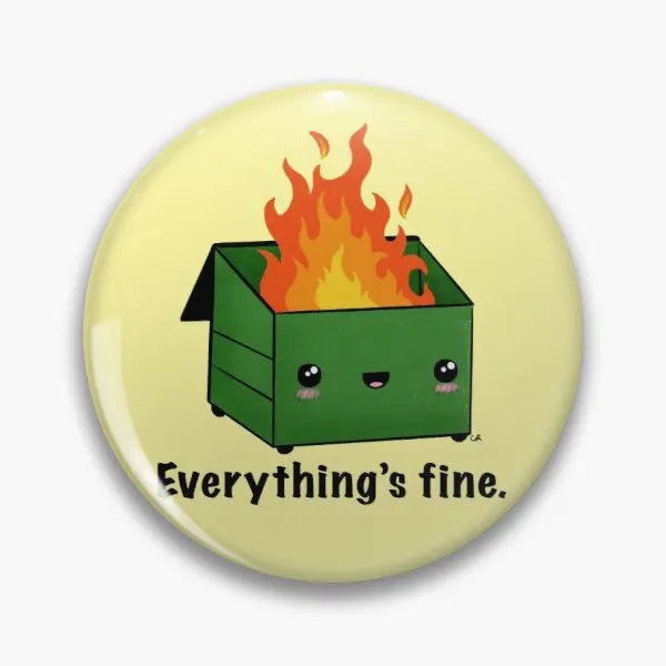 

Dumpster Fire Customizable Soft Button Pin Brooch Lapel Pin Metal Jewelry Women Hat Cute Cartoon Gift Collar Funny Lover