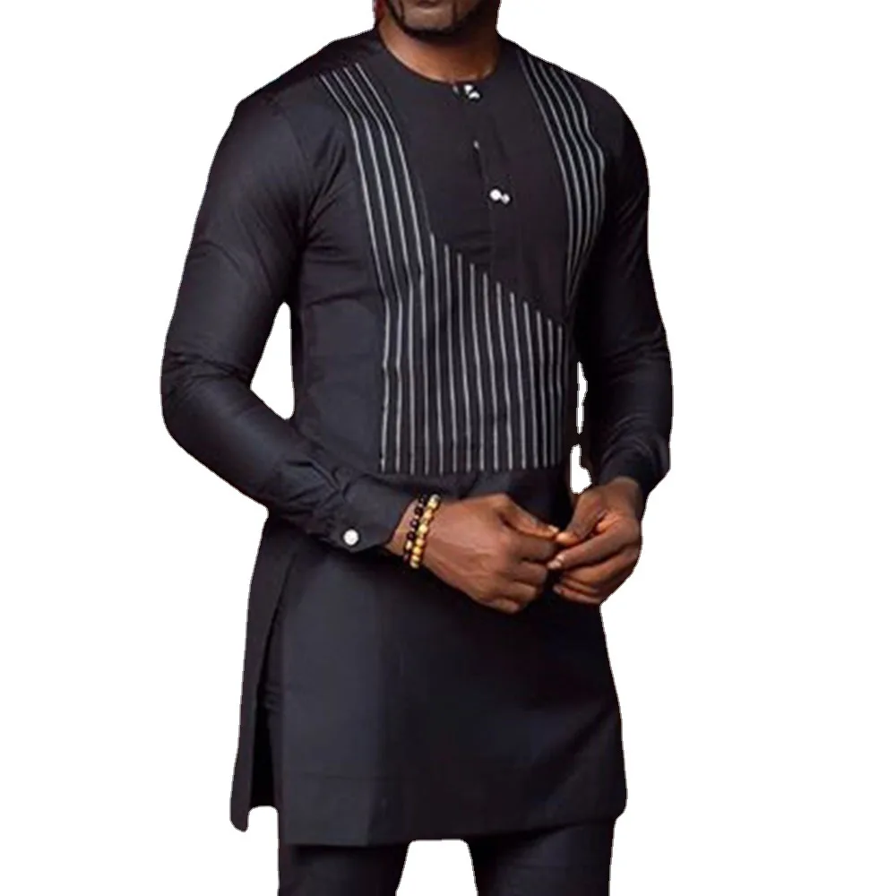 Dashiki African Clothing for Men with Men's Trousers and Striped Men's Shirt 2-piece Summer Men's Sweatshirt Set New 2022（M-4XL）