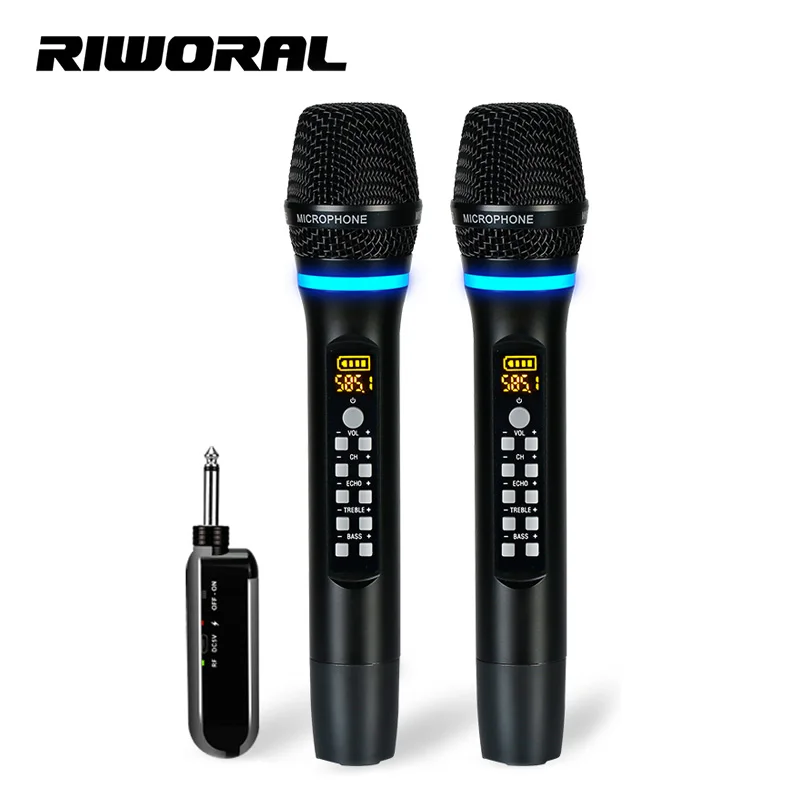 

D513 Cordless Recharging Studio Mikrofon UHF Wireless Microphone Karaoke ECHO Microfone Sem Fio Portable Wireless Microphone