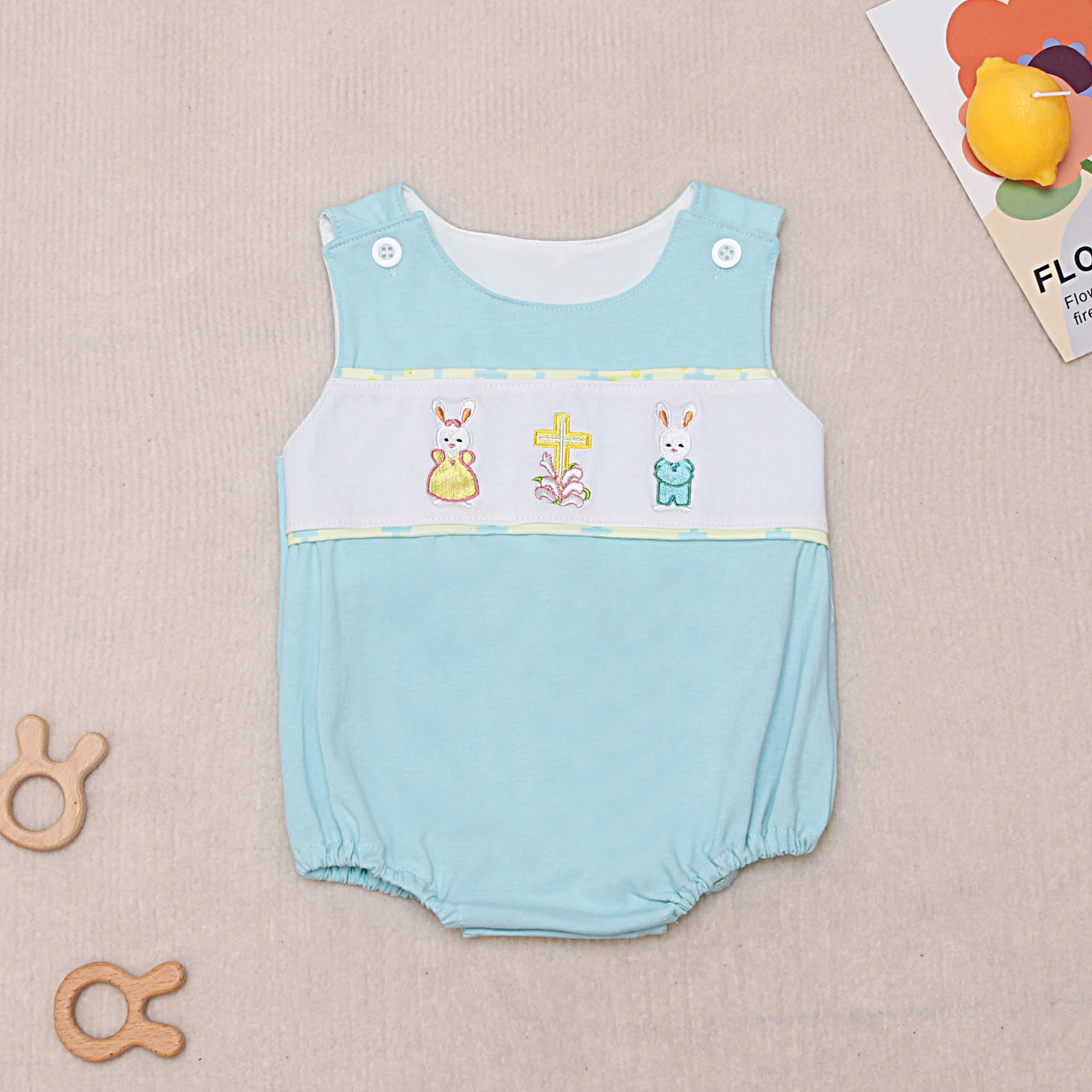 Бутик Пасхи футболка с коротким рукавом Круглый вырез кролик Вышивка Девочка