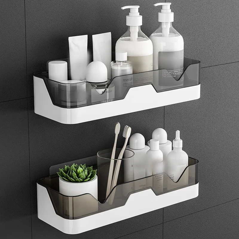 

Household Toilet Rack Free Punching Wall-mounted Kitchen Bathroom Washbasin Toilet Wall Cosmetic Storage Bathroom Accessories