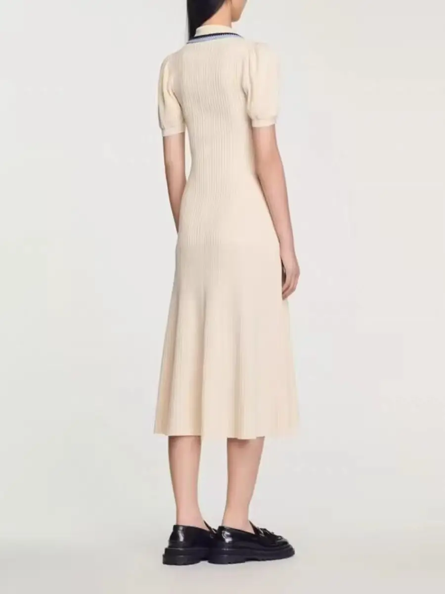 Женское длинное трикотажное платье элегантное облегающее эластичное с