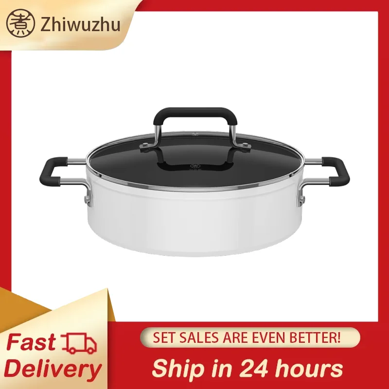 

Zhiwuzhu Multifunctional Non-stick Soup Pot Stainless Steel Aluminium Alloy Fast And Uniform Heating For Induction Cooker