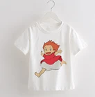 Новая одежда для маленьких мальчиков Ponyo, Детская футболка с забавным мультяшным принтом, детские летние топы с круглым вырезом, футболка для мальчиков и девочек, модная детская одежда